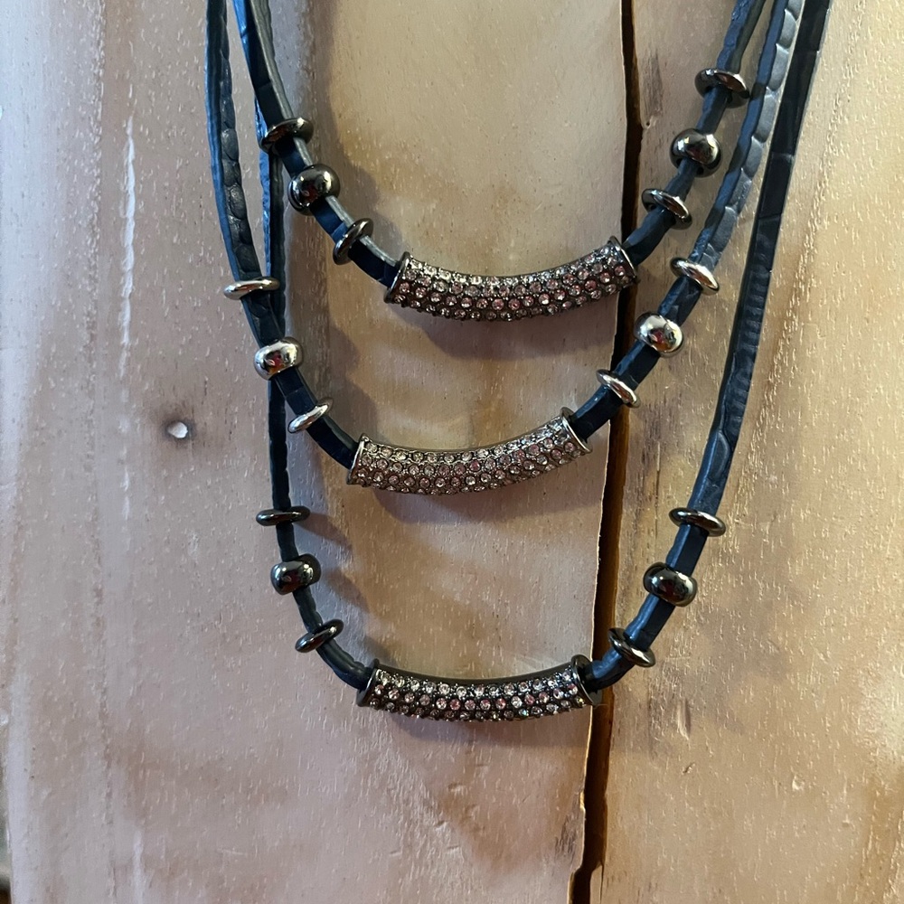 Elegant Black and Silver Beaded Necklace